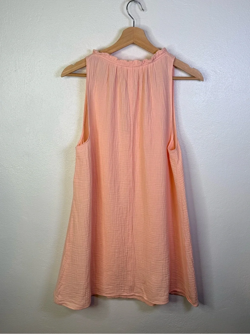 Kona Sol Womens Peach Lightweight 100% Cotton Sundress Swim Cover Up Size Small
